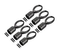 QUARKZMAN Corda Terminale Cappuccio 6pz 15mm/0,6" Terminale Tappo Barile Perline Terminatori Cordone con Viti Ricerca per Nappe Gioielli Fare Borsa Cinturino Fai-da-Te Nero