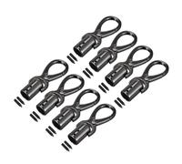 QUARKZMAN Corda Terminale Cappuccio 8pz 12mm/0,47" Terminale Tappo Barile Perline Terminatori Cordone con Viti Ricerca per Nappe Gioielli Fare Borsa Cinturino Fai-da-Te Nero