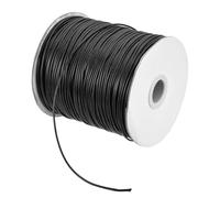 QUARKZMAN Cordoncino Cerato 1,5mm Cordoncino in Poliestere Cerato 175 Iarde Filo Cerato per Realizzazione Braccialetti Collane Perline Gioielli Creazioni Fai Da Te (Nero)