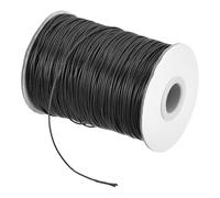 QUARKZMAN Cordoncino Cerato 1mm Cordoncino in Poliestere Cerato 175 Iarde Filo Cerato per Realizzazione Braccialetti Collane Perline Gioielli Creazioni Fai Da Te (Nero)
