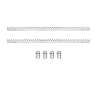 QUARKZMAN Cremagliera in acciaio, 2 pezzi totali 1 m, cremagliera rinforzata per carichi pesanti con hardware di montaggio, ingranaggi diritti per operatori di porte e apertura cancelli