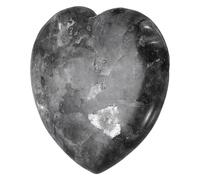 QUARKZMAN Cristalli Pietre Curative A Forma Di Cuore Labradorite Nero 4cm | Naturale, Energia Positiva FENG Shui, Palma Pietra Antistress, Per Meditazione Bilanciamento Ansia Stress Potente