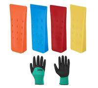 QUARKZMAN Cunei da Abbattimento in Plastica 4pz Cuneo Anteriore ABS 152 mm Cuneo Spaccalegna per Legna con Guanti Cuneo Abbattimento Accessori Forestali Foresta, Quattro Colori