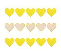 QUARKZMAN Cuore Forma Stirare su Toppe Chiaro Giallo Ricamo Applicazioni Toppe Cucite su Toppa per Vestiti Giubbotti Zaini Riparazione Decorazionipz di 15, 2,8"x2,7"