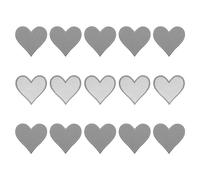 QUARKZMAN Cuore Forma Stirare su Toppe Grigio Ricamo Applicazioni Toppe Cucite su Toppa per Vestiti Giubbotti Zaini Riparazione Decorazionipz di 15, 2,8"x2,7"