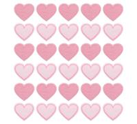 QUARKZMAN Cuore Forma Stirare su Toppe Ricamato Cuore Toppa Stirare su Trasferito Toppe per Vestiti Riparazione Zaino Scarpe Decorazione Rosa 30pz 1,57"x1,37"