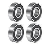 QUARKZMAN Cuscinetti a Sfere a Gola Profonda 6202-2Rs, 4pz 15mm I.D x 35mm O.D x 11mm Spessore C3 Doppia Guarnizione in Gomma Cromo Acciaio (Abec5, Nero)