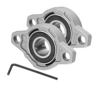 QUARKZMAN Cuscinetto a blocco a cuscino 9/16" (15mm) Foro in lega di zinco Acciaio Montato Flangia Cuscinetto a inserto auto-allineante per Macchinari Potenza Agricoltura Confezione da 2