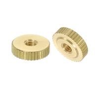 QUARKZMAN Dadi a Farfalla Scanalati 2pz M4 x D12mm x H3,5mm Foro Passante Testa Piatta Ottone con Collare Testa Piatta Foro Passante Elementi Fissaggio Pomelli Rotondi per Parti Stampanti 3D