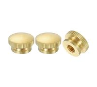 QUARKZMAN Dadi a Farfalla Scanalati, 3pz M8 x D20mm x H12mm Foro Cieco Ottone a Testa Alta con Colletto a Testa Alta Foro Cieco Elementi Fissaggio Pomelli Rotondi per Parti Stampanti 3D