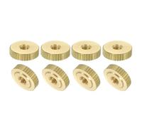 QUARKZMAN Dadi a Farfalla Scanalati 8pz M4 x D12mm x H3,5mm Foro Passante Testa Piatta Ottone con Collare Testa Piatta Foro Passante Elementi Fissaggio Pomelli Rotondi per Parti Stampanti 3D
