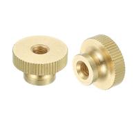 QUARKZMAN Dadi a Farfalla Zigrinate, 15pz M6 x D20mm x H12mm Dado a Farfalla in Ottone con Collare Testa Alta Foro Passante Dadi di Regolazione per Parti Stampante 3D