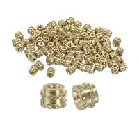 QUARKZMAN Dadi a Incastro Scanalati, 100pz M1 x 1.5mm L x 2mm Od 3D Stampa Dadi in Ottone Inserti Filettati Femmina Dadi per Inserimento Inserti Termofissati in Ottone