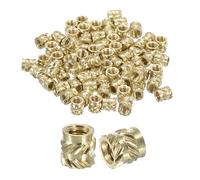 QUARKZMAN Dadi a Inserimento Scanalato, 100pz M2 x 3mm L x 3mm Od 3D Stampa Dadi in Ottone Inserti Filettati Femmina Dadi per Inserimento Inserti Termofissati in Ottone
