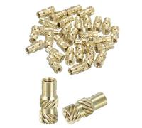 QUARKZMAN Dadi a Inserimento Scanalato, 50pz M3 x 12mm L x 5mm Od 3D Stampa Dadi in Ottone Inserti Filettati Femmina Dadi per Inserimento Inserti Termofissati in Ottone