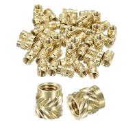 QUARKZMAN Dadi a Inserimento Scanalato, 50pz M4x6.5mm Lx6mm Od 3D Stampa Dadi in Ottone Inserti Filettati Dadi per Inserimento Inserti Termofissati in Ottone