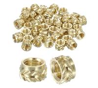 QUARKZMAN Dadi a Inserimento Scanalato, 50pz M5 x 4mm L x 7mm Od 3D Stampa Dadi in Ottone Inserti Filettati Femmina Dadi per Inserimento Inserti Termofissati in Ottone