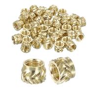 QUARKZMAN Dadi a Inserimento Scanalato, 50pz M5 x 5mm L x 7mm Od 3D Stampa Dadi in Ottone Inserti Filettati Femmina Dadi per Inserimento Inserti Termofissati in Ottone