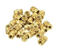 QUARKZMAN Dadi Inserti Zigrinati, 80pz M4 x 8mm L x 6mm OD Dadi Ottone per Stampa 3D Inserti Filettati Femmina Inserto Ottone Fissaggio Caldo Dado Incorporamento