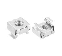 QUARKZMAN Dado a Gabbia M5 x 0.8mm, 50Pz Dadi a Gabbia Snap-In, Dado Metrico in Acciaio Carbonio Zincato per Armadio Rack Server, Argento
