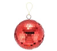 QUARKZMAN Disco Ball Mirror Ball 6 Pollici Appese Per Feste Rosso | Con Anello Di Sospensione E Corda, Matrimonio Palco Festival Natale Club Decorazione Per La Casa