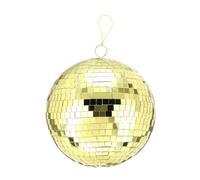 QUARKZMAN Disco Ball Mirror Ball 8 Pollici Con Anello Di Sospensione E Corda Per Feste Matrimoni Palchi Festival Natale Club Decorazione Per La Casa, Oro