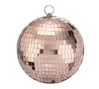 QUARKZMAN Disco Ball Mirror Ball, 8 Pollici Disco Ball Appese con Anello per Feste Matrimoni Palco Festival Natale Club Decorazione Casa, Rose Gold