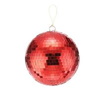 QUARKZMAN Disco Ball Mirror Ball 8 Pollici Sfera A Specchi Appesa Con Anello E Corda Per Feste Matrimoni Palco Festival Natale Club Decorazione Casa Rosso