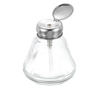 QUARKZMAN Dispenser Alcol Solvente 180ml(6.1oz) Bottiglia Pompa Liquida a Spinta Conica con Tubo Plastica e Nucleo Rame per Rimuovi Smalto Acetone