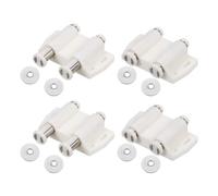 QUARKZMAN Doppia Chiusura Magnetica a Pressione in Plastica Pe Nera per Ante di Armadi e Serrande 4pz Bianco