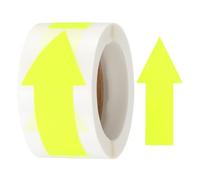 QUARKZMAN Etichette Adesive A Forma di Freccia 150 Pezzi/Rotolo 1.2X2.8 Pollici Giallo Fluorescente Etichette Adesive A Forma di Freccia