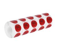 QUARKZMAN Etichette Adesive per Inventario Respinte Controllo Qualità 25mm/1" Rosse per Magazzino, 5 Rotoli 2500 Pezzi