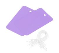 QUARKZMAN Etichette di trasporto in Plastica Impermeabile per Fili, per Etichette di Identificazione del Prodotto, Marcatura delle Valvole, 2x3.6 Pollici Viola 50pz con Corda