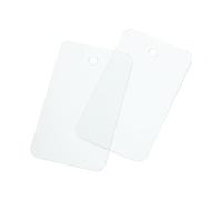 QUARKZMAN Etichette di Trasporto Plastica Impermeabile Occhiello Vuoto, Etichette Vuote per Identificazione Prodotto Marcatura Valvola Esterna, 3,5x6cm/1,38x2,36" 200pz, Scrub Trasparente