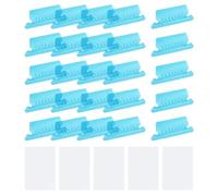 QUARKZMAN Etichette per Schedario a Sospensione, Etichette per Schedario da 2 Pollici e Inserti in Plastica per Etichette per Schedari a Sospensione Trasparenti, Blu, 50 Pz