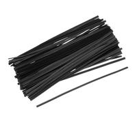 QUARKZMAN Fascette in Foil Twist 6" 150mm Cravatta di Chiusura in Plastica Metallico per Legare Pane, Caramella, Biscotto, Sacchetti Regalo Arti Mestieri Cravatte Nere Confezione da 100