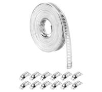 QUARKZMAN Fascette Per Tubi In Acciaio Inox 304, Fascia metallo 8 M + Kit Con 12 Fissaggi Più Robusti, Fascette A Serramento Rapido Regolabili Per Fai Da Te Impianto rigo Carburante