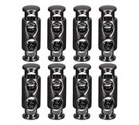 QUARKZMAN Fermacorda 8pz Metallo Bloccacavi 3.8mm Fermacorda a Molla, Doppio Foro Molla Fermo Fissaggio Dispositivi Scorrevoli Estremità per Coulisse Borse Zaino Abbigliamento Cordini Nero