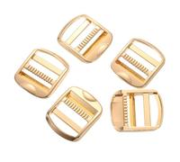 QUARKZMAN Fermaglio A Scorrimento Per Cinghia A Scaletta In Metallo 5Pz Regolatore In Lega Di Zinco Da 1" Con Chiusura A Sgancio Rapido Per Accessori Cinghie Zaino (Oro Chiaro)