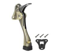 QUARKZMAN Fermaporta A Pressione, 4.7" Fermaporta In Lega Di Alluminio Per La Base Delle Porte Regolabile Con Un Tocco Con Punta In Gomma Antiscivolo E Viti Per Casa, Ottone