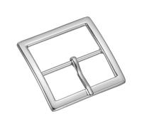 QUARKZMAN Fibbia a Rullo in Metallo,1,5 Pollici Fibbia Cintura ad Ardiglione Singolo Fibbie a Barra Centrale Quadrata per Accessori di Artigianato in Pelle, Argento
