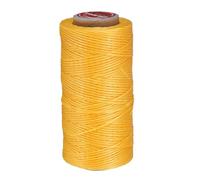 QUARKZMAN Filato Di Cera Piatto In Pelle, 140m / 153 Iarde Filo Di Poliestere Cerato, Cordone Di Cucitura Cerato 300D Per Artigianato In Pelle, Legatoria, Braccialetti Intrecciati, Giallo
