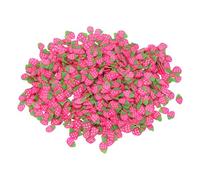 QUARKZMAN Finto Zucchero Colorato, 30G Rosa Fragola Resina Finto Zucchero Fette di Polymer Clay per Nail Art DIY Artigianato Filler per Card Shaker Cover per Telefono, Rosa