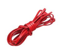 QUARKZMAN Flat Leather Cord, 3.3 Yard 4mm Leather String Strips Lacing for DIY Crafts Making Bracelet Purse Strap, Red