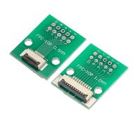 QUARKZMAN FPC FFC PCB Convertitore Scheda 10P 0.5mm sul Lato Zoccolo, Posteriore 1.0mm, a DIP 2,54 mm per LCD 3D Stampante Fotocamera DVD TV 2pz