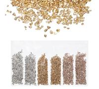 QUARKZMAN Frammenti Vetro Alto Lustro Frantumato 1-3mm 29g Irregolare Vetro Metallico Cristallo Trucioli per Resina Arti Artigianato Fai da Te Vaso Gioielli 3 Colori Oro Argento Colore Serie