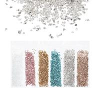 QUARKZMAN Frammenti Vetro Alto Lustro Frantumato 1-3mm 30g Irregolare Metallico Cristallo Trucioli per Artigianato Vaso Resina Riempitivo Gioielli Realizzare 6 Colori Dorato Colore Serie