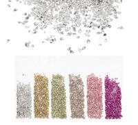 QUARKZMAN Frammenti Vetro Alto Lustro Frantumato 1-3mm 30g Irregolare Vetro Metallico Cristallo Trucioli per Resina Arti Artigianato Fai da Te Vaso Gioielli Decorazione 6 Colori Dorato Serie