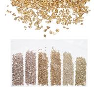 QUARKZMAN Frammenti Vetro Alto Lustro Frantumato 1-3mm 30g Irregolare Vetro Metallico Cristallo Trucioli per Resina Arti Artigianato Vaso Gioielli Decorazione 3 Colori Dorato Colore Serie