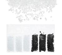 QUARKZMAN Frammenti Vetro Alto Lustro Frantumato 1-3mm 30g Irregolare Vetro Metallico Cristallo Trucioli per Resina Arti Artigianato Vaso Gioielli Decorazione 2 Colori Nero Bianco Serie